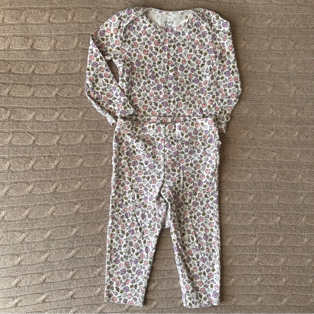 EUC Carter’s 3pc Baby Girl Mix’n’Match Bundle, Lilac Floral, 18 Months